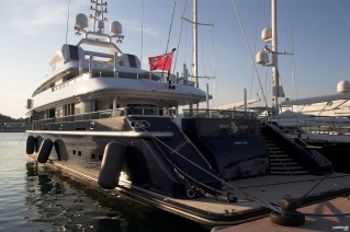 Nobiskrug luxury yacht Triple Seven rear view